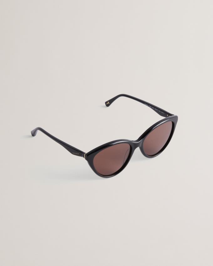 Lunette de Soleil Ted Baker Cat Eye Acetate Frame Noir Femme | VKV-36534505